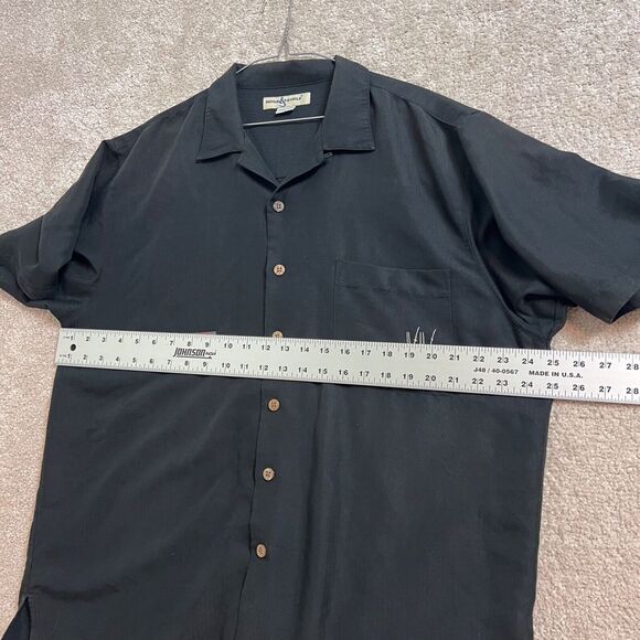 Hook & Tackle men‎ Large Black Embroidery Short Sleeve Button Down Fishing Shirt - Picture 9 of 11